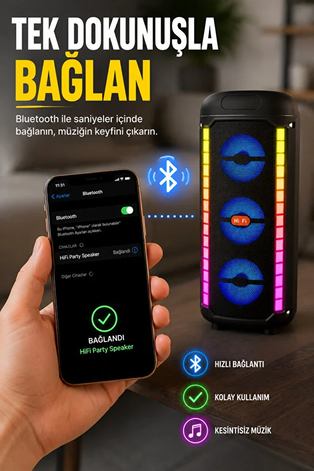 Bluetooth Hoparlör Parti Hoparlörü Karaoke Mikrofon Hediyeli Işıklı Ses Bombası Radyo Usb Sd Girişli Bluetooth Hoparlör Parti Hoparlörü Karaoke Mikrofon Hediyeli Işıklı Ses Bombası Radyo Usb Sd Girişli